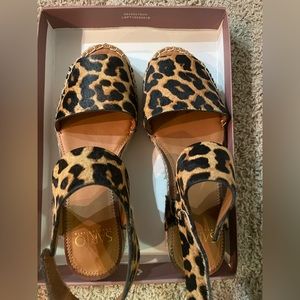 BRAND NEW, NEVER WORN, still in the box cheetah sarto espadrille sandals